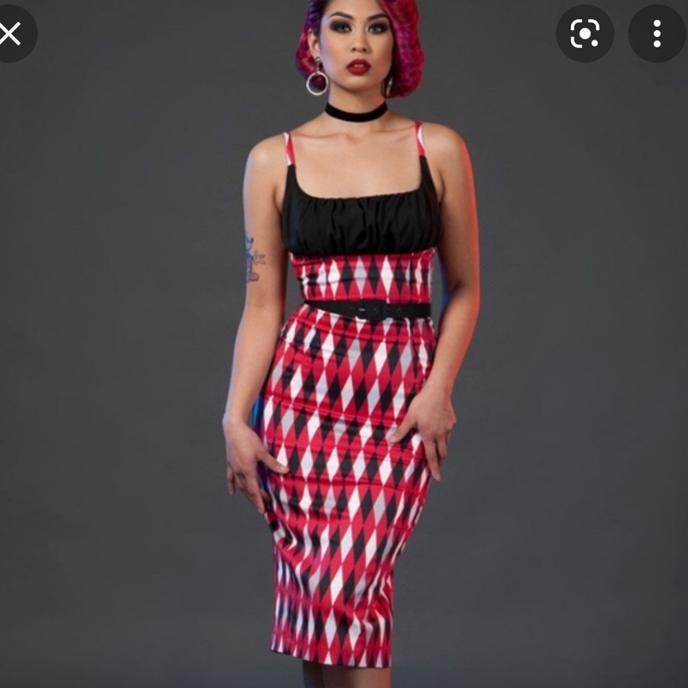 Pinup Couture Bad Girl Harlequin Evangeline Dress